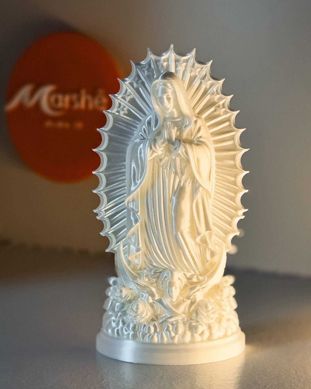 Estátua de Nossa Senhora de Guadalupe impressa em 3D